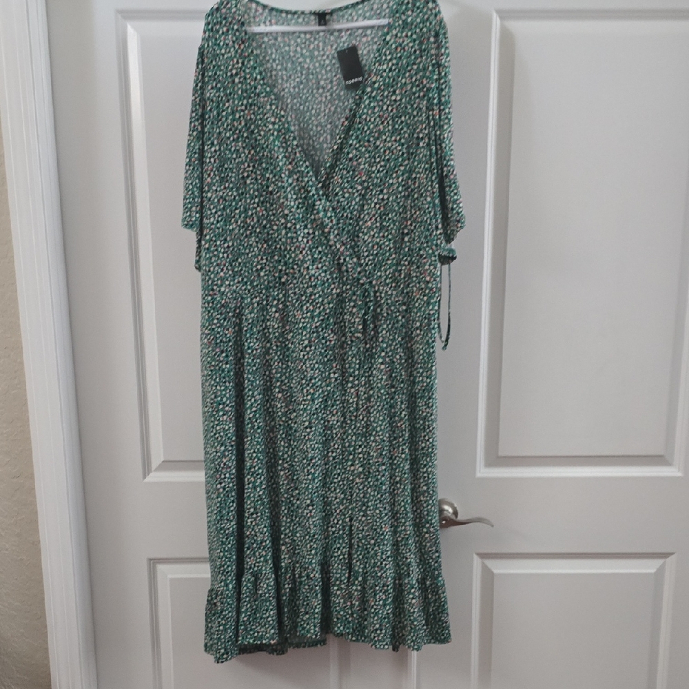 Torrid Teal Floral Midi Dress